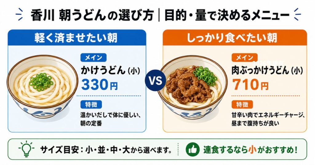 朝に選びやすいメニューと量の目安